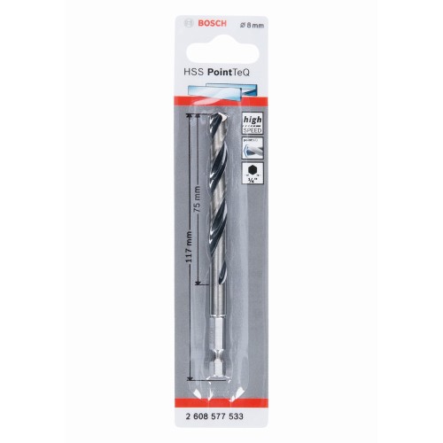Broca hexagonal HSS PointTeQ de 8,0 mm