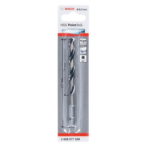 Broca hexagonal HSS PointTeQ de 8,5 mm