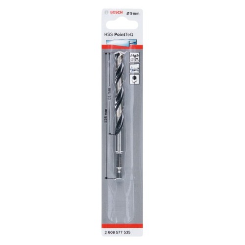 Broca hexagonal HSS PointTeQ de 9,0 mm