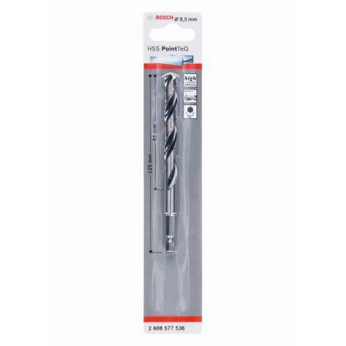 Broca hexagonal HSS PointTeQ de 9,5 mm