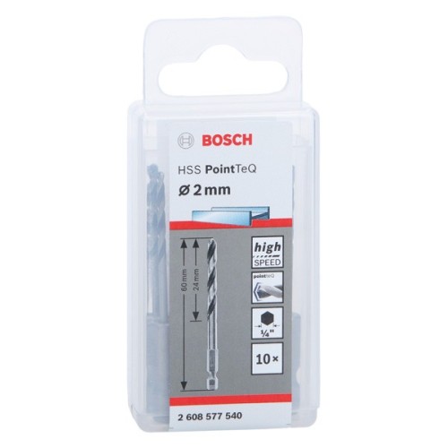Broca hexagonal HSS PointTeQ de 2 mm, 10 unidades