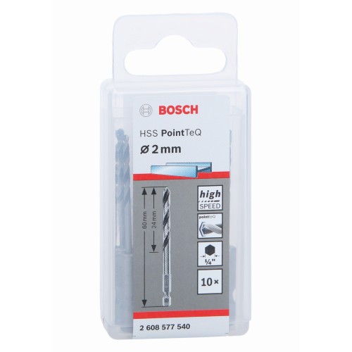 Broca hexagonal HSS PointTeQ de 2 mm, 10 unidades