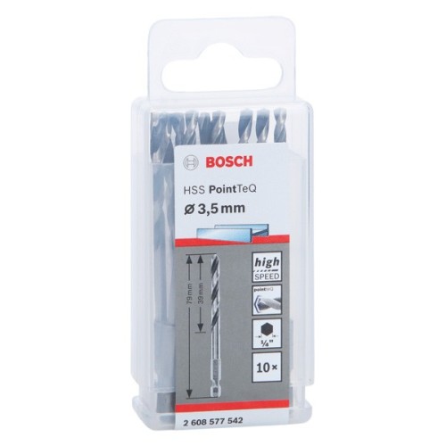 Broca hexagonal HSS PointTeQ de 3,5 mm, 10 unidades