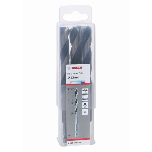 Broca hexagonal HSS PointTeQ de 12,0 mm, 5 unidades