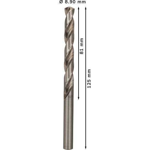 Broca helicoidal PRO Metal HSS-G, longitud estándar, 8,9 x 81 x 125 mm, 5 unidades