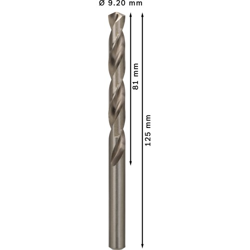 Broca helicoidal PRO Metal HSS-G, longitud estándar, 9,2 x 81 x 125 mm, 5 unidades