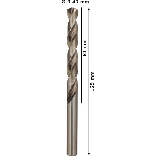 Broca helicoidal PRO Metal HSS-G, longitud estándar, 9,4 x 81 x 125 mm, 5 unidades