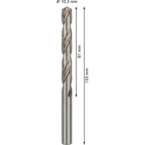 Broca helicoidal PRO Metal HSS-G, longitud estándar, 10,3 x 87 x 133 mm, 5 unidades