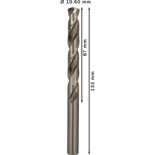Broca helicoidal PRO Metal HSS-G, longitud estándar, 10,6 x 87 x 133 mm, 5 unidades