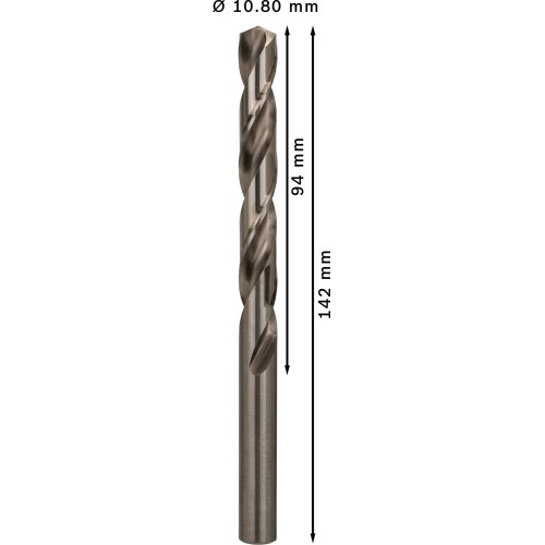 Broca helicoidal PRO Metal HSS-G, longitud estándar, 10,8 x 94 x 142 mm, 5 unidades