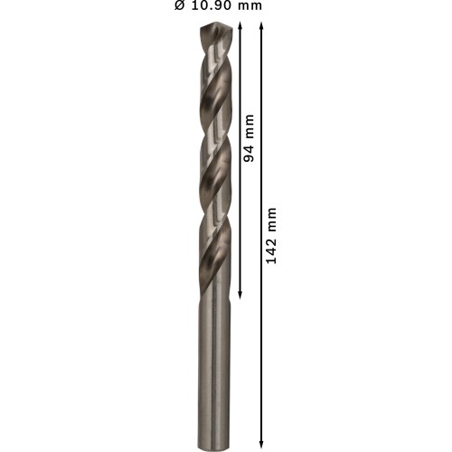 Broca helicoidal PRO Metal HSS-G, longitud estándar, 10,9 x 94 x 142 mm, 5 unidades