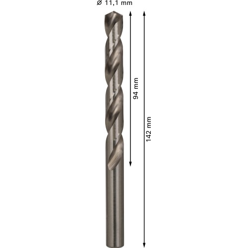 Broca helicoidal PRO Metal HSS-G, longitud estándar, 11,1 x 94 x 142 mm, 5 unidades