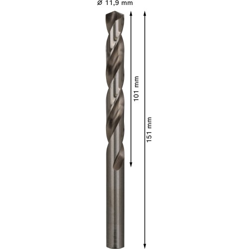 Broca helicoidal PRO Metal HSS-G, longitud estándar, 11,9 x 101 x 151 mm, 5 unidades