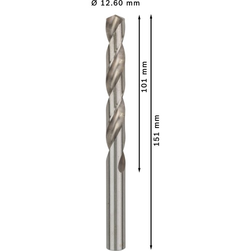 Broca helicoidal PRO Metal HSS-G, longitud estándar, 12,6 x 101 x 151 mm, 5 unidades