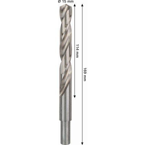 Broca helicoidal PRO Metal HSS-G, longitud estándar, 15 x 114 x 169 mm, 4 unidades