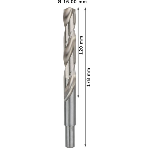 Broca helicoidal PRO Metal HSS-G, longitud estándar, 16 x 120 x 178 mm, 4 unidades