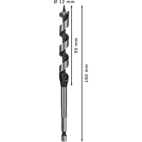 Broca salomónica PRO Wood, 12 x 95 x 160 mm