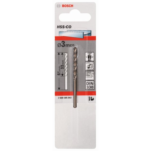 Brocas metálicas HSS-Co, DIN 338