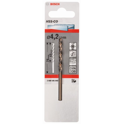 Brocas metálicas HSS-Co, DIN 338