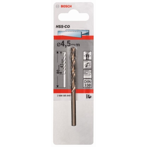 Brocas metálicas HSS-Co, DIN 338