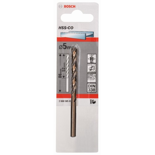 Brocas metálicas HSS-Co, DIN 338