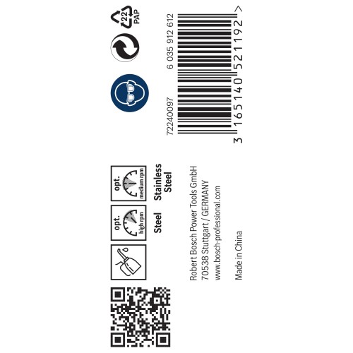 Broca helicoidal PRO Stainless Steel HSS-Co, 4,8 x 52 x 86 mm, 10 unidades