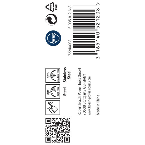 Broca helicoidal PRO Stainless Steel HSS-Co, 5 x 52 x 86 mm, 10 unidades