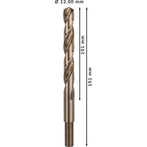 Broca helicoidal PRO Stainless Steel HSS-Co, 12 x 101 x 151 mm, 5 unidades