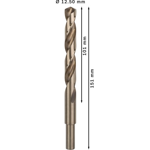 Broca helicoidal PRO Stainless Steel HSS-Co, 12,5 x 101 x 151 mm, 5 unidades