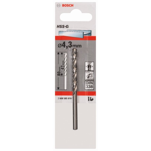 Broca para metal HSS-G, DIN 338
