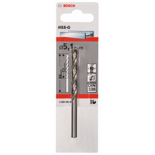 Broca para metal HSS-G, DIN 338