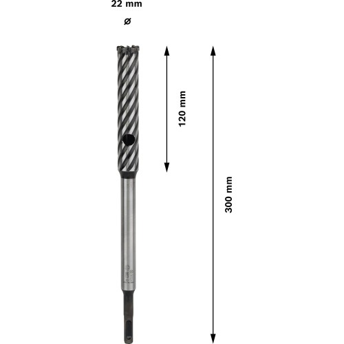 Broca PRO SDS plus Rebar Cutter, 22 x 120 x 300 mm