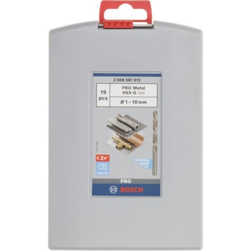 Set de brocas helicoidales PRO Metal HSS-G, 19 uds.