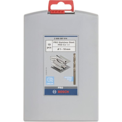 Set de brocas PRO Stainless Steel HSS-Co, 19 uds.