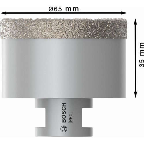 Corona en seco PRO Ceramic dry, 65 x 35 x 22,23 mm