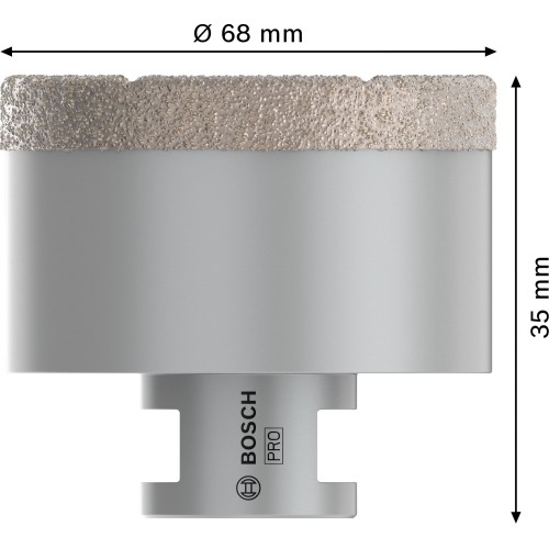 Corona en seco PRO Ceramic dry, 68 x 35 x 22,23 mm