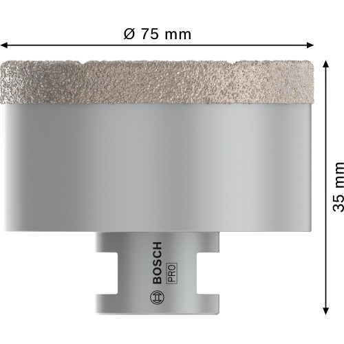 Corona en seco PRO Ceramic dry, 75 x 35 x 22,23 mm