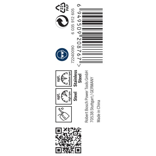 Broca helicoidal PRO Stainless Steel HSS-Co, 3,8 x 43 x 75 mm, 10 unidades