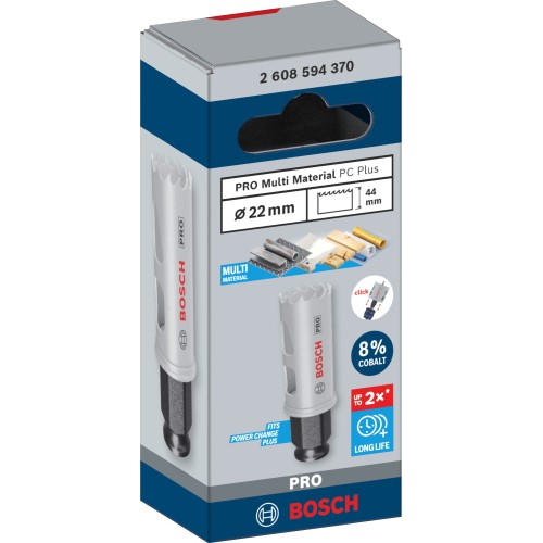 Sierra de corona PRO Multi Material PC Plus, 22 mm