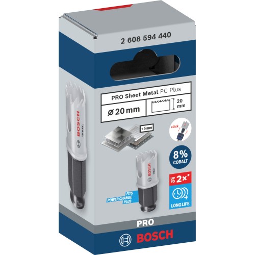 Sierra de corona PRO Sheet Metal PC Plus, 20 mm