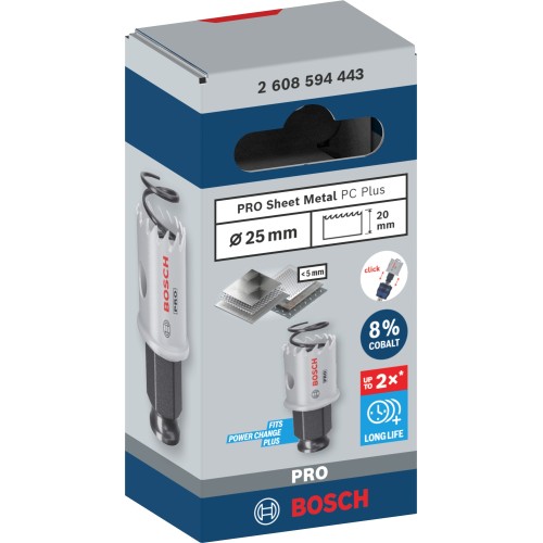 Sierra de corona PRO Sheet Metal PC Plus, 25 mm