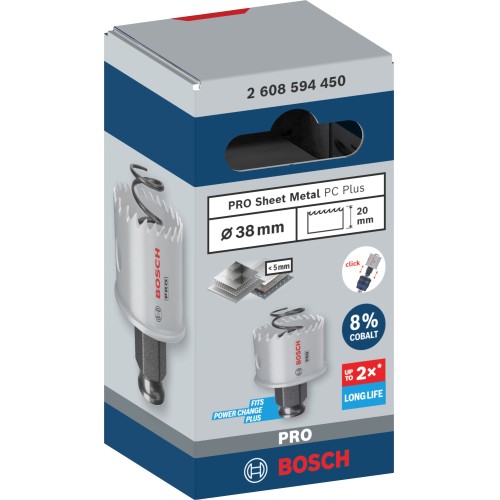 Sierra de corona PRO Sheet Metal PC Plus, 38 mm