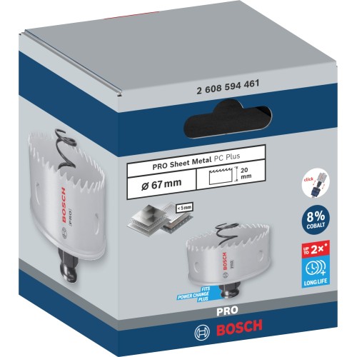Sierra de corona PRO Sheet Metal PC Plus, 67 mm