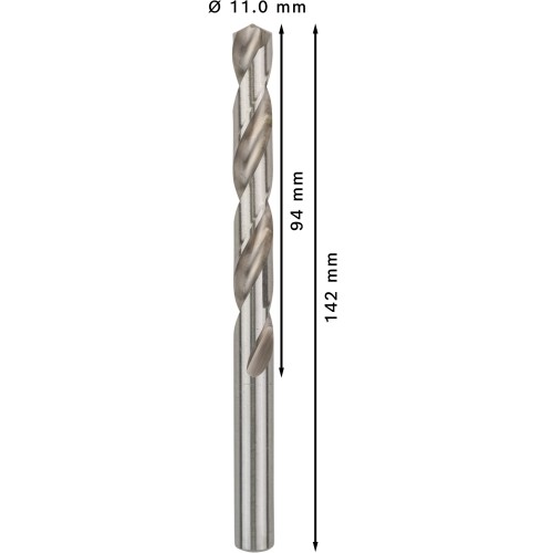 Broca helicoidal PRO Metal HSS-G, longitud estándar, 11 x 94 x 142 mm, 5 unidades