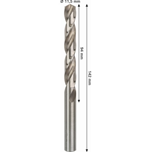 Broca helicoidal PRO Metal HSS-G, longitud estándar, 11,5 x 94 x 142 mm, 5 unidades