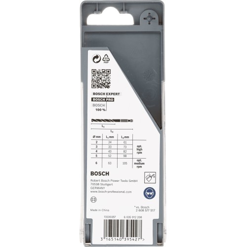 Set de brocas helicoidales PRO Metal HSS-G Hex, 5 uds.