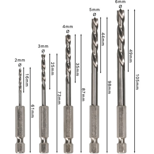 Sets de brocas para madera PRO Wood HSS, 5 uds.