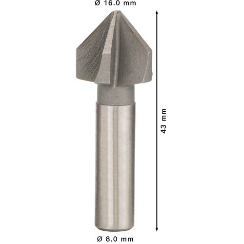 Broca avellanadora PRO Steel HSS, 16 x 43 mm, M8