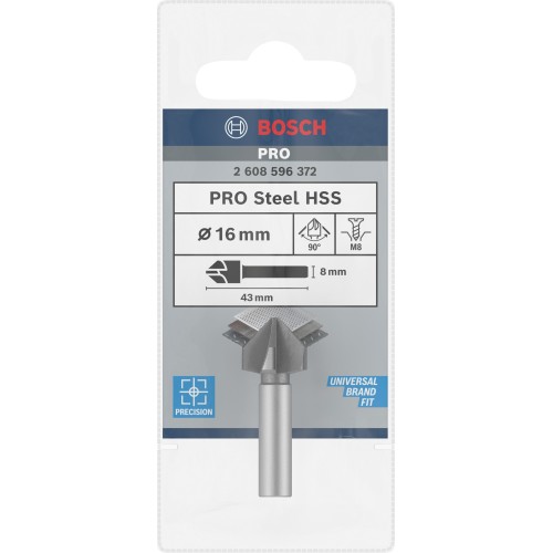 Broca avellanadora PRO Steel HSS, 16 x 43 mm, M8