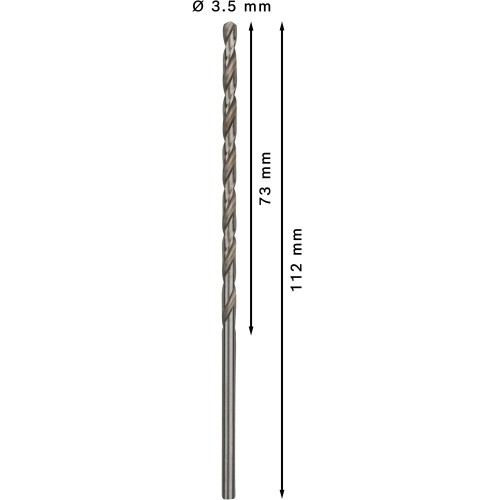 Broca helicoidal PRO Metal HSS-G larga, 3,5 x 73 x 112 mm, 5 unidades